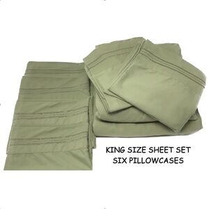 CHEAP Cotton King Size Sheet Set with 6 Pillowcases - Read Description!
